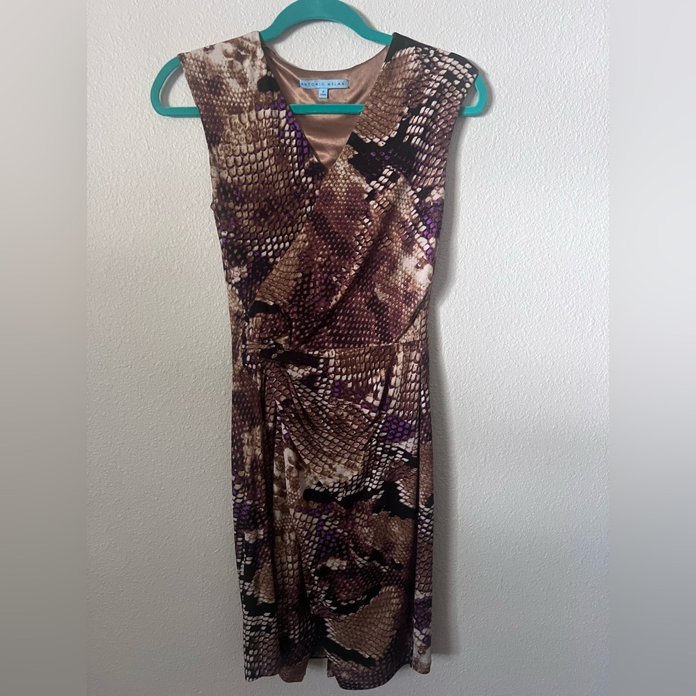 Antonio Melani dress size 2 snake skin pattern